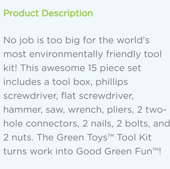 🌍 Green Toys Tool Set [ages 2+] - Picture 4 of 6